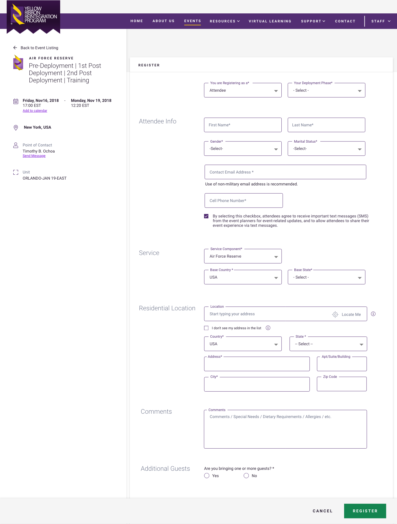 Registration step 2