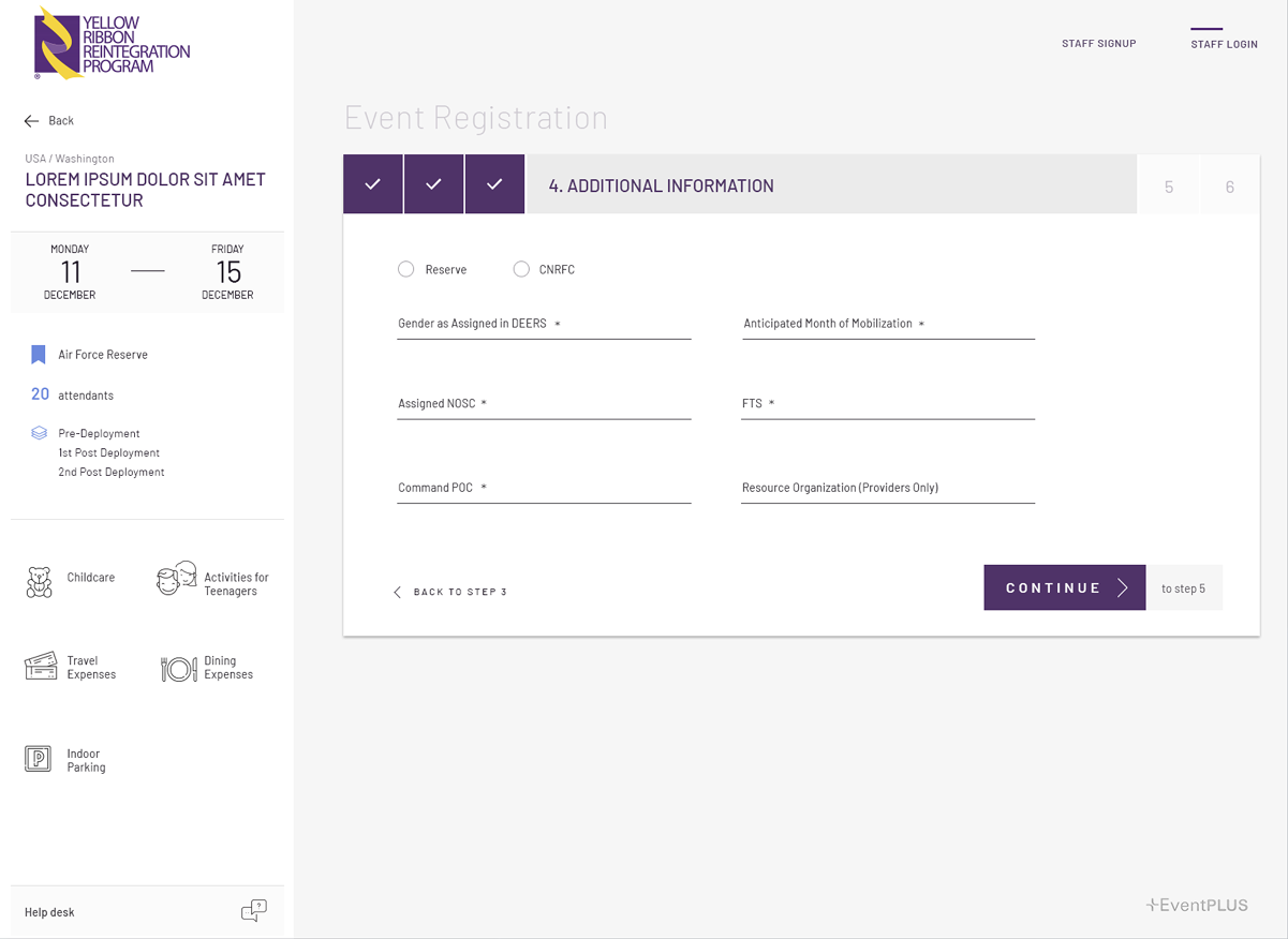 Registration step 3